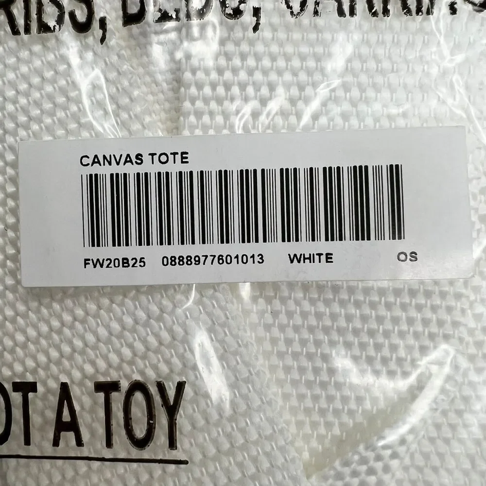 Supreme New York FW20B25 White Canvas Tote Bag Authentic Deadstock - Picture 3 of 3
